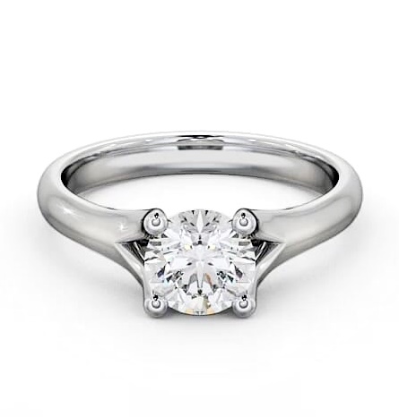 Round Diamond Split Band Engagement Ring 18K White Gold Solitaire ENRD14_WG_THUMB1