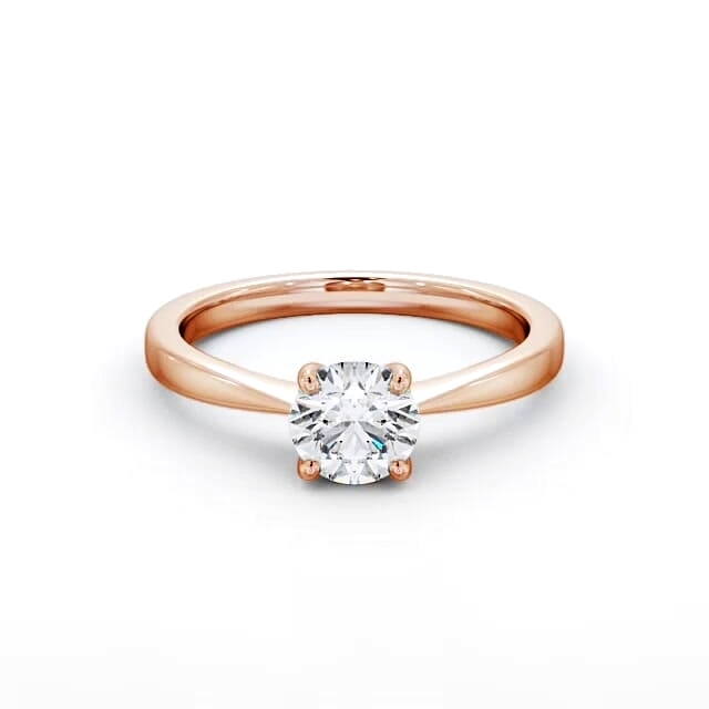 Round Diamond Engagement Ring 18K Rose Gold Solitaire - Karina ENRD150_RG_HAND