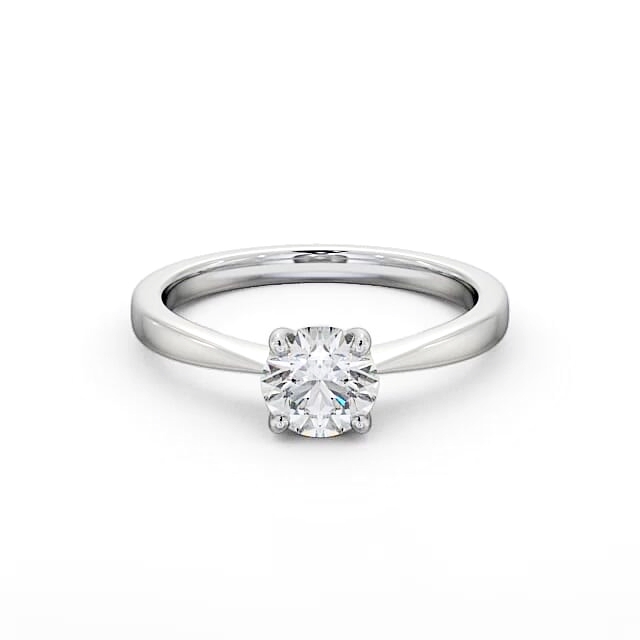 Round Diamond Engagement Ring 18K White Gold Solitaire - Karina ENRD150_WG_HAND