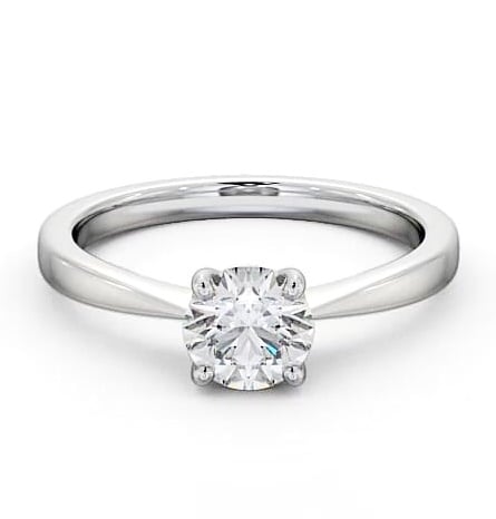 Round Diamond Low Setting Engagement Ring 18K White Gold Solitaire ENRD150_WG_THUMB1