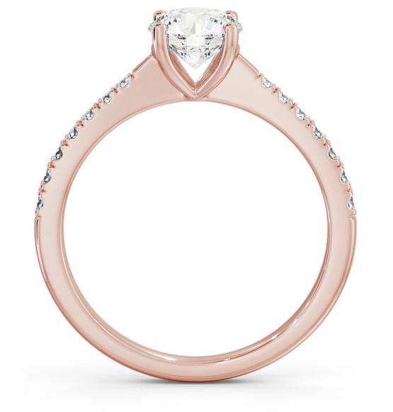Round Diamond Tapered Band Engagement Ring 9K Rose Gold Solitaire with Channel Set Side Stones ENRD150S_RG_THUMB1