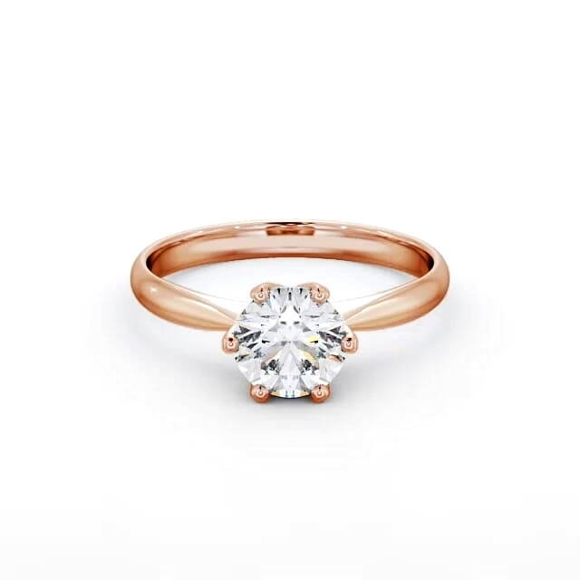 Round Diamond Engagement Ring 18K Rose Gold Solitaire - Elana ENRD151_RG_HAND