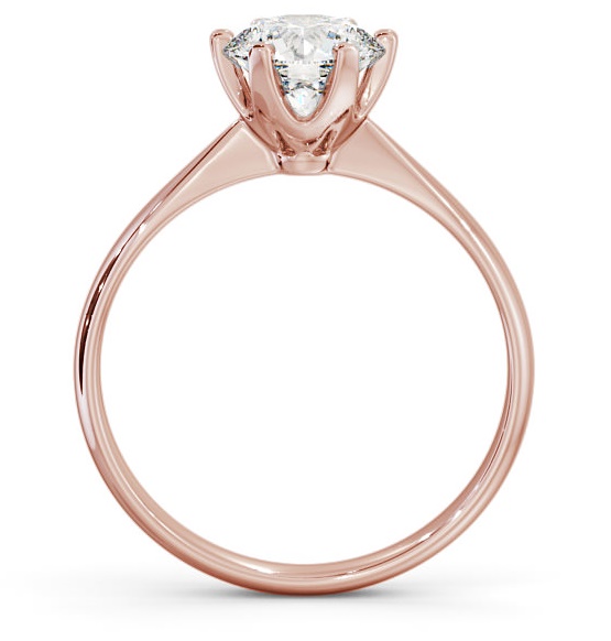 Round Diamond Dainty Band with 6 Prongs Engagement Ring 9K Rose Gold Solitaire ENRD151_RG_THUMB1 