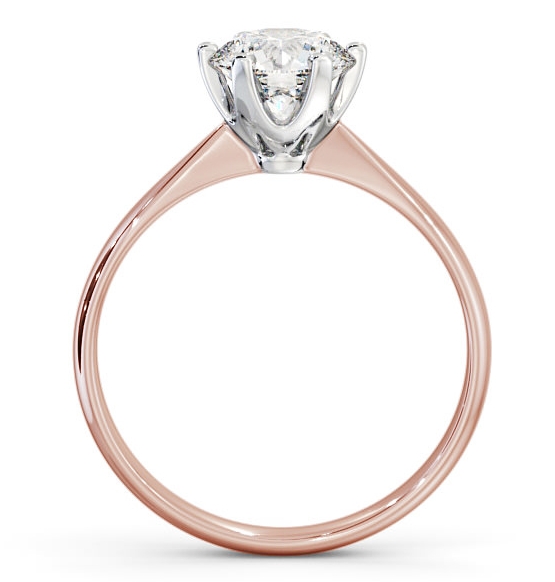 Round Diamond Dainty Band with 6 Prongs Ring 18K Rose and White Gold Solitaire ENRD151_RWG_THUMB1 