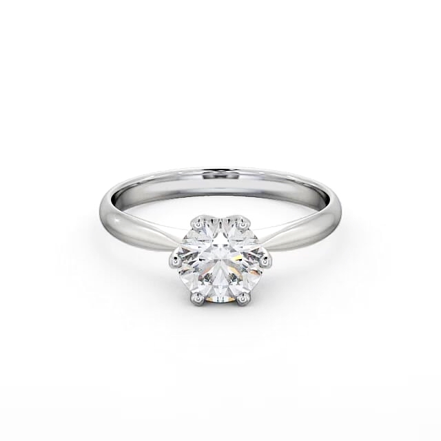 Round Diamond Engagement Ring Palladium Solitaire - Elana ENRD151_WG_HAND