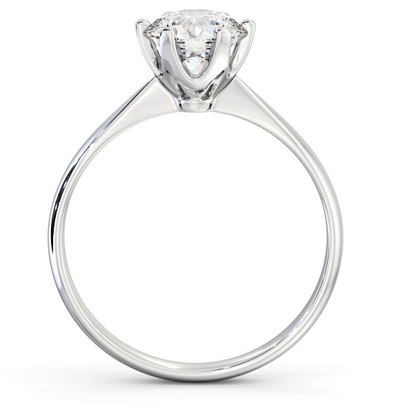 Round Diamond Dainty Band with 6 Prongs Engagement Ring 18K White Gold Solitaire ENRD151_WG_THUMB1 