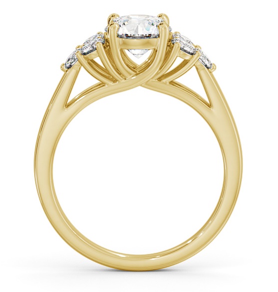 Round Diamond Majestic Style Engagement Ring 9K Yellow Gold Solitaire with Channel Set Side Stones ENRD151S_YG_THUMB1