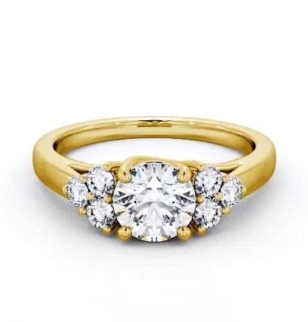 Round Diamond Majestic Style Engagement Ring 18K Yellow Gold Solitaire ENRD151S_YG_THUMB1
