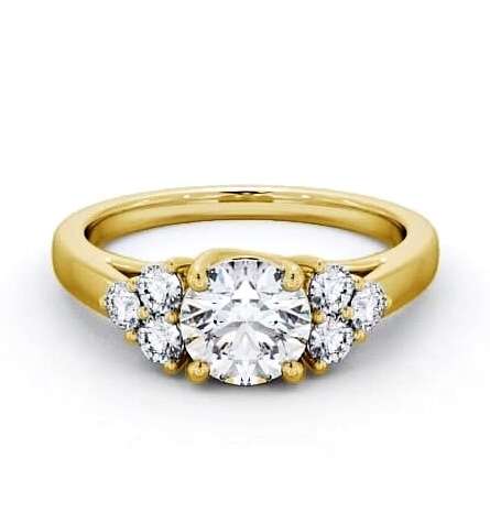 Round Diamond Majestic Style Engagement Ring 18K Yellow Gold Solitaire ENRD151S_YG_THUMB2 