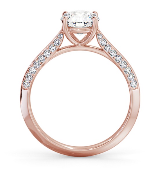 Round Diamond Knife Edge Band Engagement Ring 9K Rose Gold Solitaire ENRD152S_RG_THUMB1 