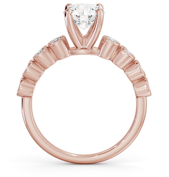 Round Diamond Engagement Ring 18K Rose Gold Solitaire with Bezel ENRD154S_RG_THUMB1 
