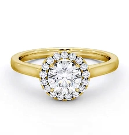 Halo Round Diamond Classic Engagement Ring 18K Yellow Gold ENRD155_YG_THUMB2 