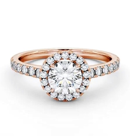 Halo Round Diamond Classic Engagement Ring 18K Rose Gold ENRD156_RG_THUMB2 