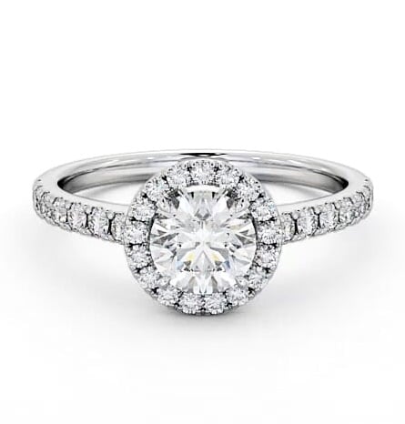 Halo Round Diamond Classic Engagement Ring 9K White Gold ENRD156_WG_THUMB2 