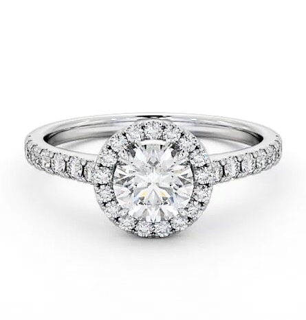 Halo Round Diamond Classic Engagement Ring 18K White Gold ENRD156_WG_THUMB2 
