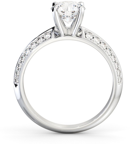 Round Diamond Knife Edge Band Engagement Ring Palladium Solitaire with Channel Set Side Stones ENRD156S_WG_THUMB1