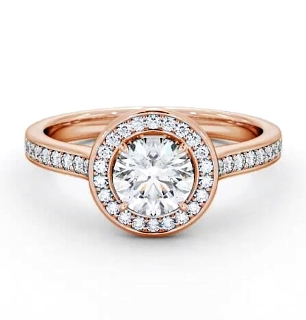 Halo Round Diamond Traditional Engagement Ring 18K Rose Gold ENRD157_RG_THUMB2 