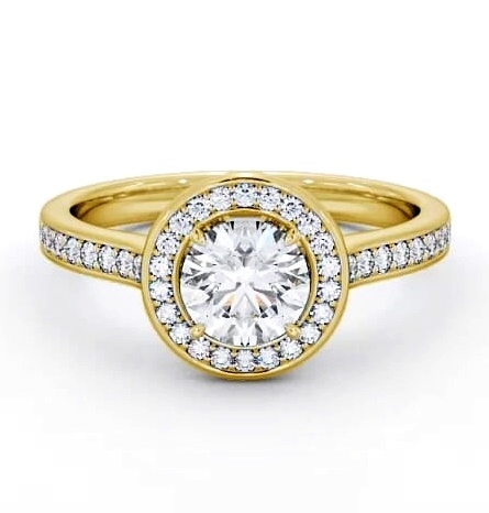 Halo Round Diamond Traditional Engagement Ring 18K Yellow Gold ENRD157_YG_THUMB2 