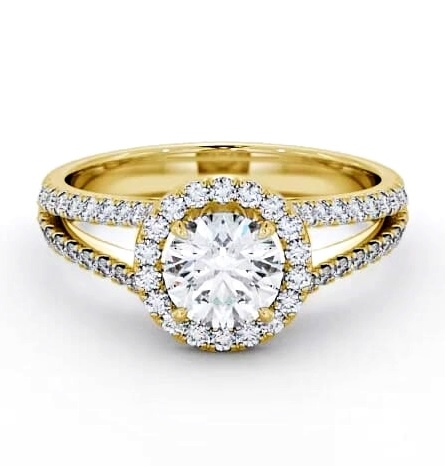 Halo Round Diamond Split Band Engagement Ring 18K Yellow Gold ENRD158_YG_THUMB2 