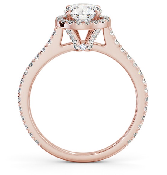 Halo Round Ring with Diamond Set Supports 9K Rose Gold ENRD159_RG_THUMB1 
