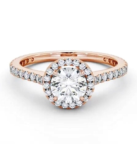 Halo Round Ring with Diamond Set Supports 9K Rose Gold ENRD159_RG_THUMB1