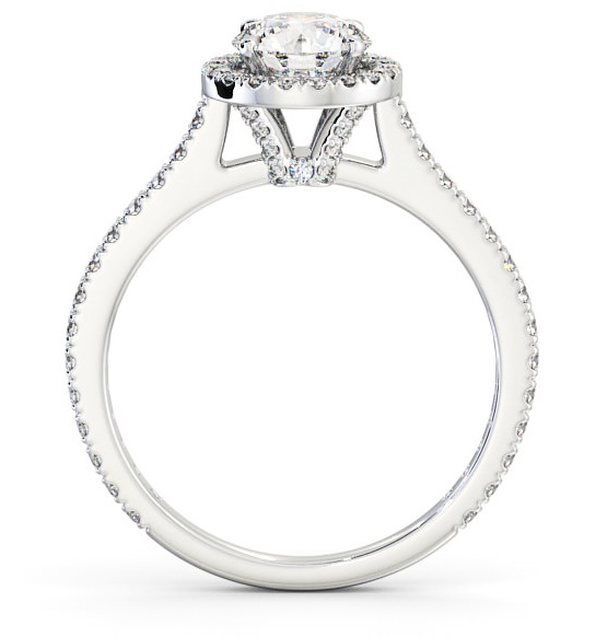 Halo Round Diamond Engagement Ring with Diamond Set Supports Platinum ENRD159_WG_THUMB1 