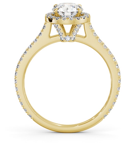 Halo Round Ring with Diamond Set Supports 9K Yellow Gold ENRD159_YG_THUMB1 