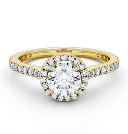 Halo Round Ring with Diamond Set Supports 18K Yellow Gold ENRD159_YG_THUMB1