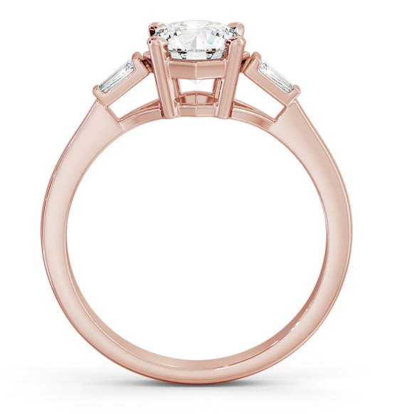 Round Ring 18K Rose Gold Solitaire with Baguette Side Stones ENRD159S_RG_THUMB1 
