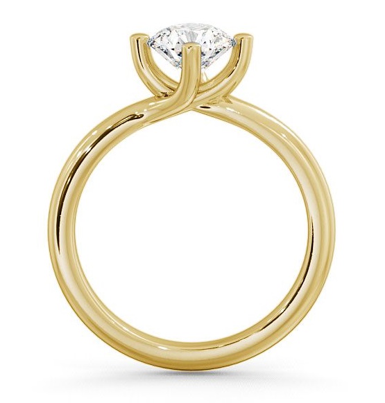 Round Diamond Rotated Head Engagement Ring 9K Yellow Gold Solitaire ENRD15_YG_THUMB1