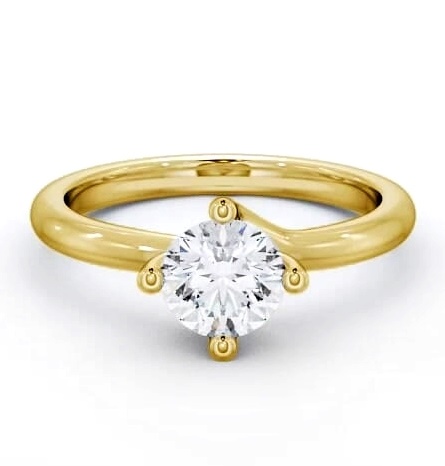 Round Diamond Rotated Head Engagement Ring 9K Yellow Gold Solitaire ENRD15_YG_THUMB1
