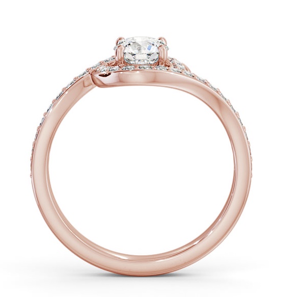 Halo Round Diamond Swirling Design Engagement Ring 18K Rose Gold ENRD161_RG_THUMB1