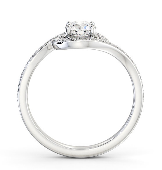 Halo Round Diamond Swirling Design Engagement Ring 18K White Gold ENRD161_WG_THUMB1 