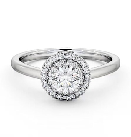 Double Halo Round Diamond Engagement Ring 9K White Gold ENRD162_WG_THUMB1