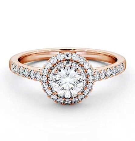 Double Halo Round Diamond Engagement Ring 18K Rose Gold ENRD163_RG_THUMB1
