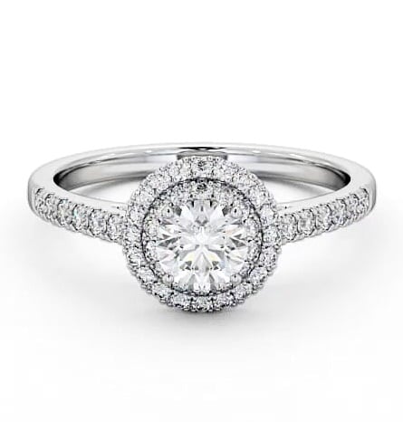 Double Halo Round Diamond Engagement Ring Platinum ENRD163_WG_THUMB1