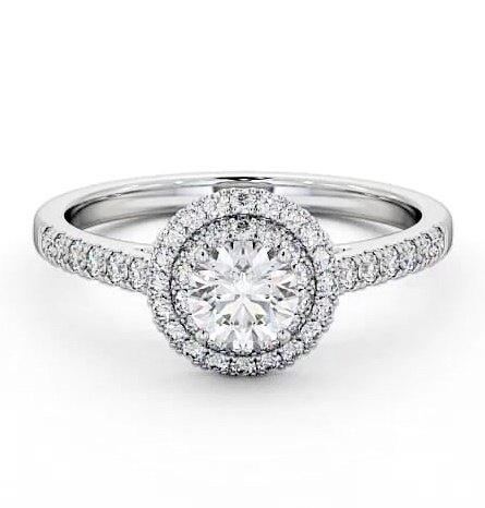 Double Halo Round Diamond Engagement Ring 18K White Gold ENRD163_WG_THUMB2 