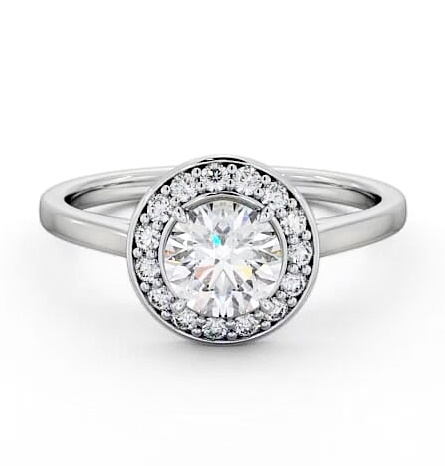 Halo Round Diamond 4 Prong Engagement Ring 18K White Gold ENRD164_WG_THUMB1
