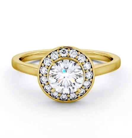Halo Round Diamond 4 Prong Engagement Ring 9K Yellow Gold ENRD164_YG_THUMB1