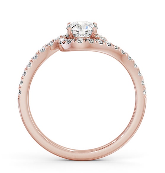 Halo Round Diamond Swirling Design Engagement Ring 9K Rose Gold ENRD165_RG_THUMB1 