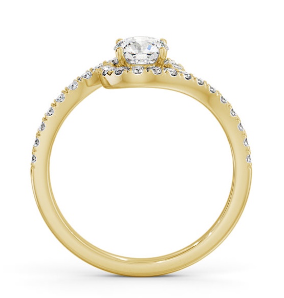 Halo Round Diamond Swirling Design Engagement Ring 9K Yellow Gold ENRD165_YG_THUMB1 