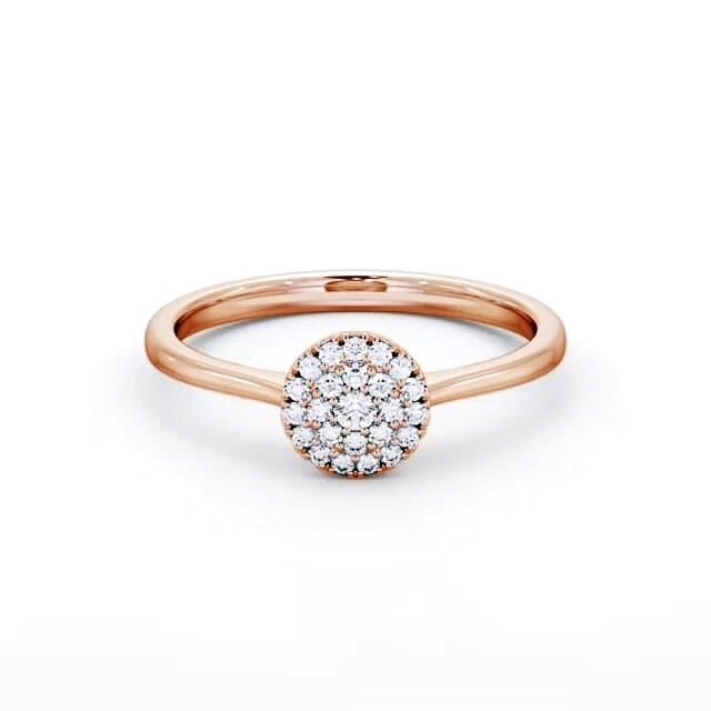 Cluster Diamond Engagement Ring 9K Rose Gold - Luciana ENRD166_RG_HAND