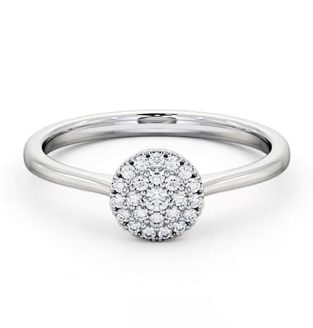 Cluster Diamond Solitaire Style Engagement Ring 18K White Gold ENRD166_WG_thumb1.jpg