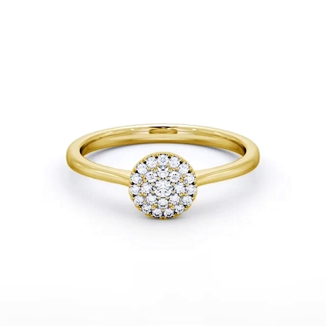 Cluster Diamond Engagement Ring 9K Yellow Gold - Luciana ENRD166_YG_HAND
