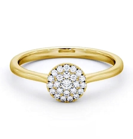 Cluster Diamond Solitaire Style Engagement Ring 18K Yellow Gold ENRD166_YG_THUMB1