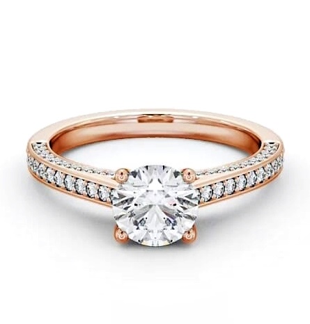 Round Diamond Glamorous Engagement Ring 9K Rose Gold Solitaire ENRD167_RG_THUMB1