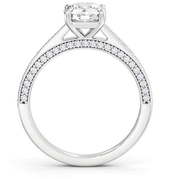 Round Diamond Glamorous Engagement Ring 18K White Gold Solitaire ENRD167_WG_THUMB1 