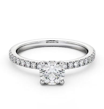 Round Diamond Sleek Engagement Ring Palladium Solitaire with Channel ENRD167S_WG_THUMB1