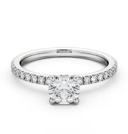 Round Diamond Sleek Engagement Ring Palladium Solitaire with Channel ENRD167S_WG_THUMB2 