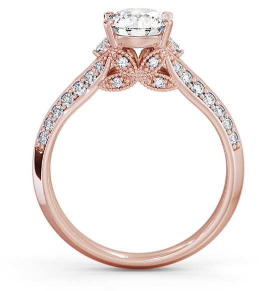 Vintage Style Lavish Engagement Ring 9K Rose Gold Solitaire ENRD168_RG_THUMB1 